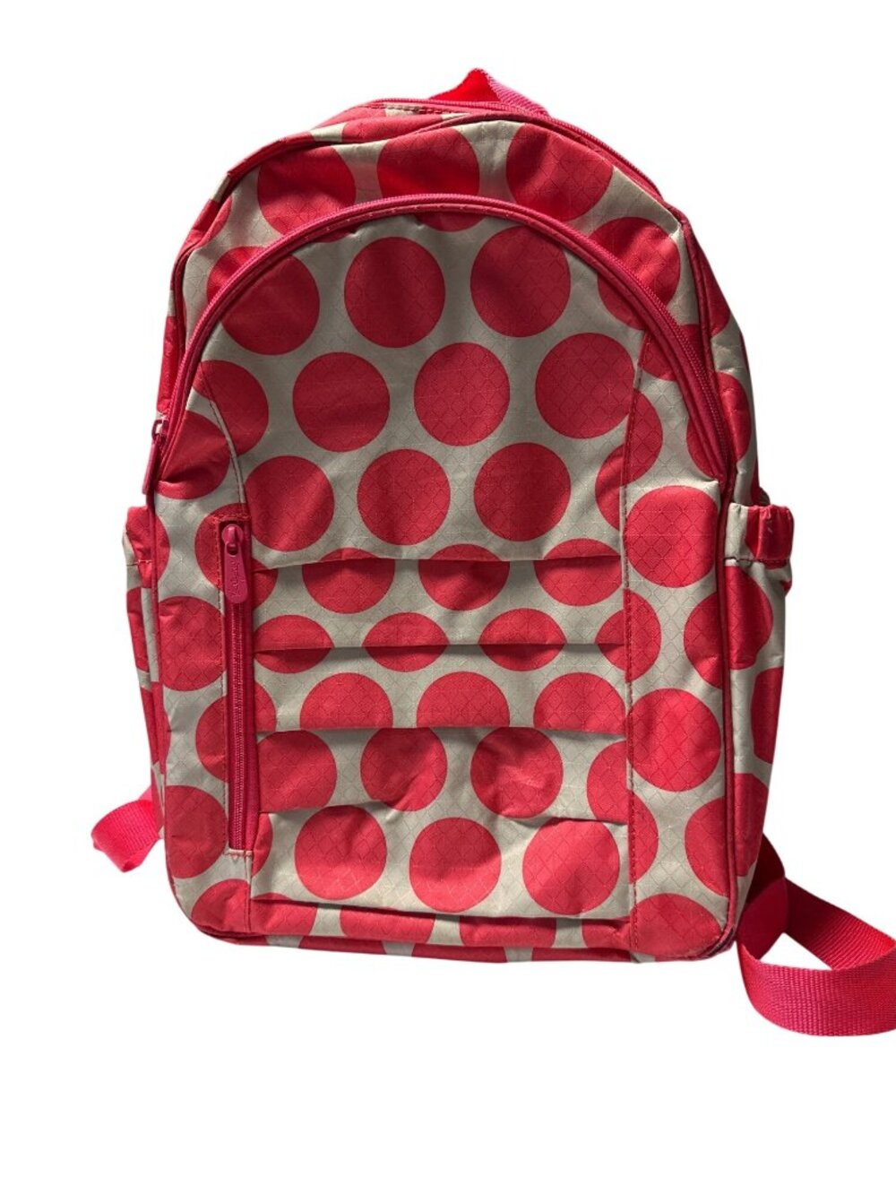 Thirty-One Pink Polka Dot Backpack Insulated Pocket Padded Adjustable Straps